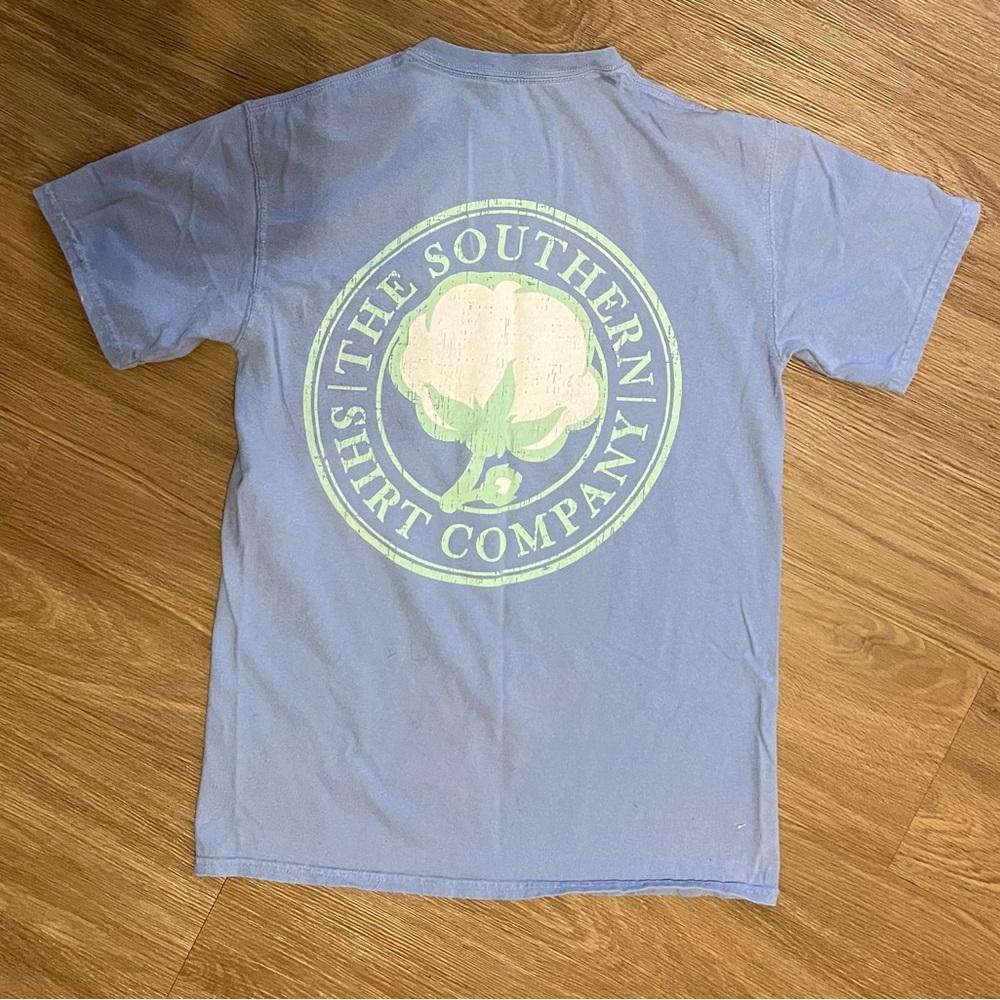 The Southern Shirt Company Light Blue Tee with Green Logo